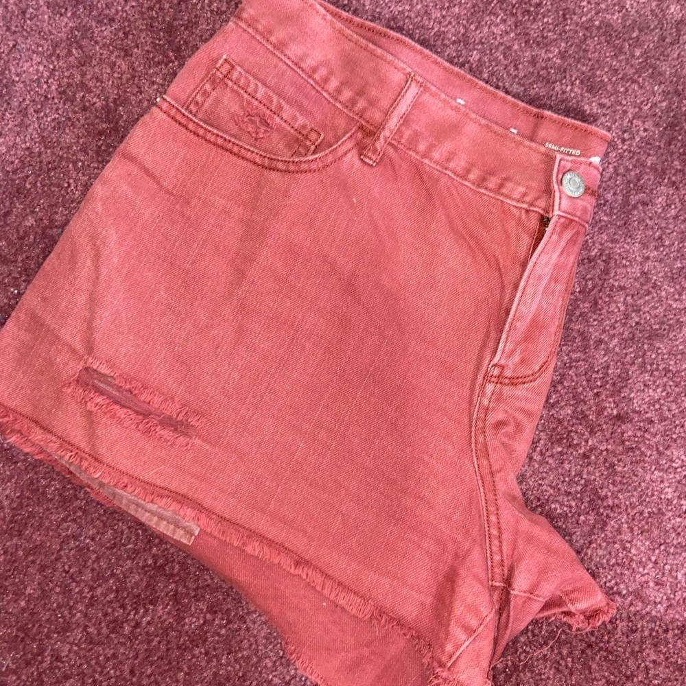 Light Red/Maroon Semi-Fitted, Regular Standard Shorts
